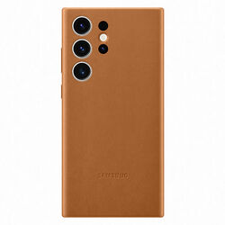 Zadný kryt Leather Cover pre Samsung S23 Ultra, hnedá